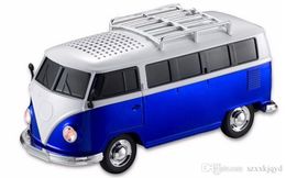 10 PPCS / LOT Alta calidad colorido mini altavoz bluetooth forma de coche mini bus altavoz soporte FM + U disco Insertar tarjeta mini altavoz reproductor de MP3