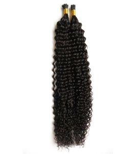 10quot24quot I Tip Extensions de cheveux bouclés humains 100pcs Malaisienne Vierge Remy Fusion Extensions de cheveux humains 100g Bâton de kératine T3051311