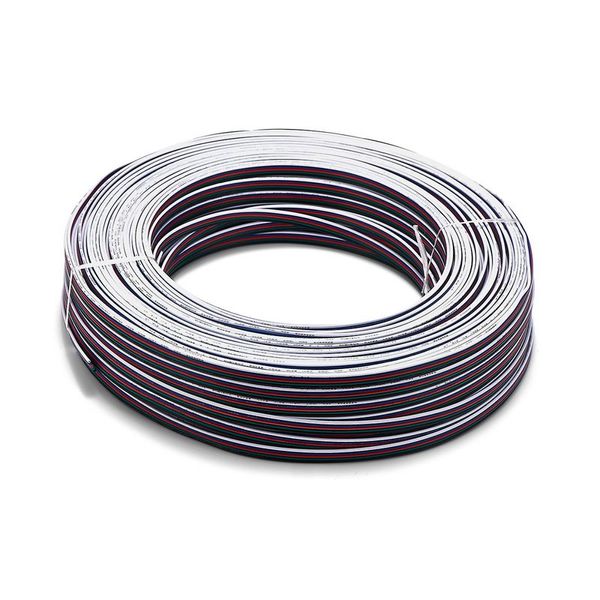 Envío gratuito 10 rollos 100 m 22AWG 20AWG 18AWG 2 3 4 pines Cable de extensión RGB 5 6 núcleos RGBW Cable de cobre eléctrico para lámpara de bombilla de luz de tira LED