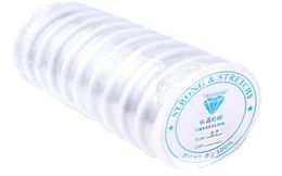 10 Rollslot Weiße dehnbare elastische Perlenschnüre Drahtzubehör Komponenten für DIY Handwerk Schmuck Geschenk WS3825001172745272