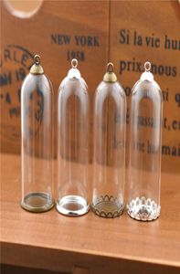 10set 5018 mm holle glazen buis Bell Jar met instelling Base kralen dopset glas inflitsende flesjes hanger holle bol sieraden bevindingen 9496288