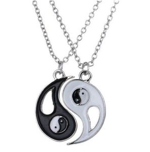 10 set / lot mode ketting antiek zilver beste vrienden bagua charms hangers ketting voor sieraden maken 60cm