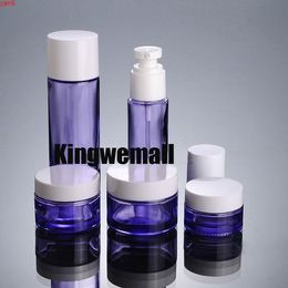 10 set / lot, nieuw glas lege reizen cosmetische crème pot lotion fles kit paarse kleur efpgood quality