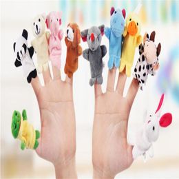 10 juegos 100 UNIDS dedo de juguete de dibujos animados lindo Animal biológico marioneta de dedo juguetes de peluche niño bebé Favor muñecas niños niñas marionetas de dedo 312u