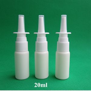 Livraison gratuite 10 ensembles 20 ml bouteille de pulvérisation nasale orale avec atomiseurs de pulvérisateur à pompe en plastique blanc