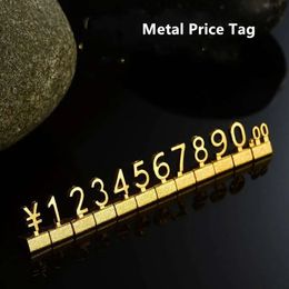 10sets 3D Metal Price Tag Display la misma etiqueta de joyería de cubos digitales Mira iPhone en Euro Dollar 240516