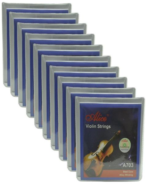 10 sets Alice Violin Strings Core de acero Níquel Herida de plata 4418 A7037535881