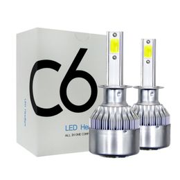 5 Sets H4 Auto LED Koplamp H1 H3 H7 9005 9007 H13 6000K Auto Bulb C6 Automobiles Koplamp Mistlamp