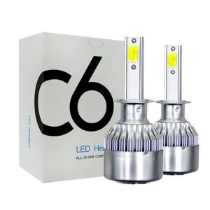 5sets H4 faro LED para coche H1 H3 H7 9005 9007 H13 6000K bombilla automática C6 faro antiniebla para automóviles