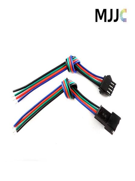 10 juegos de conectores LED JST macho hembra con Cable RGB de 15cm, 4 pines, 22AWG, en un lado para tiras de luz LED RGB 3528 5050 8576185