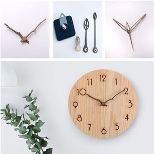 10 juegos de manecillas de madera, reloj de pared de cuarzo solar, mecanismo de movimiento de husillo de 28mm con pieza de gancho, Kit de reparación DIY, accesorios 1244M