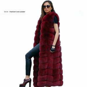 10 steps langere pluizige bontjas winter vrouwen luxe faux parkas ry slank nep vest plus size bovenkleding 211120