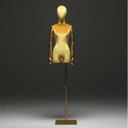 10 stijl Gouden Arm Kleur Venster Katoen Vrouwelijke Mannequin Lichaam Stand Xiaitextiles Jurk Vorm Mannequin Sieraden Flexibele Vrouwen Adjust262m