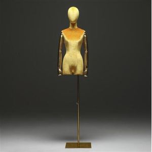 10 Stijl Gouden Arm Kleur Venster Katoen Vrouwelijke Mannequin Body Stand Xiaitextiles Jurk Vorm Mannequin Sieraden Flexibele Vrouwen Adjust261h