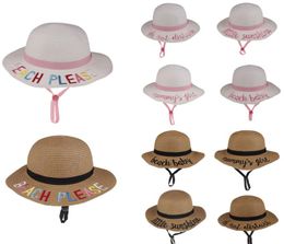 10 Styles Kids Bucket Hat Strawhat Sunhat Summer Beach Sol Gat, Palabra de pesca Baby Fisherman Cartoon Kids Beach Hats Baby Shippi8367478