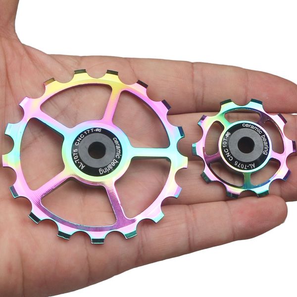 10T 11T 12T 13T 14T 15T 16T 17T Roller arrière Derilleur Poulley Ceramic Bearing Jockey Wheel MTB Road Bike Guide pour Shimano Sram