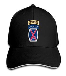 10th Mountain Division avec Ranger Baseball Cap ajusté PAPIED Sandwich chapeaux Unisexe Men Baseball Sports Outdoors Hiphop Strap4304201