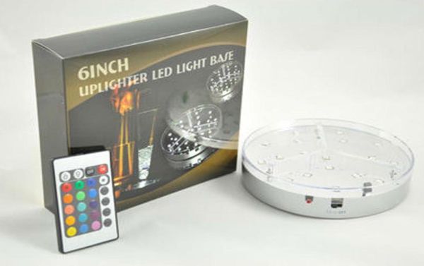 10 Unitslot 6inch LED Centres de table de mariage Batterie Faire la base d'éclairage LED à télécommande pour décoration de fête4182441
