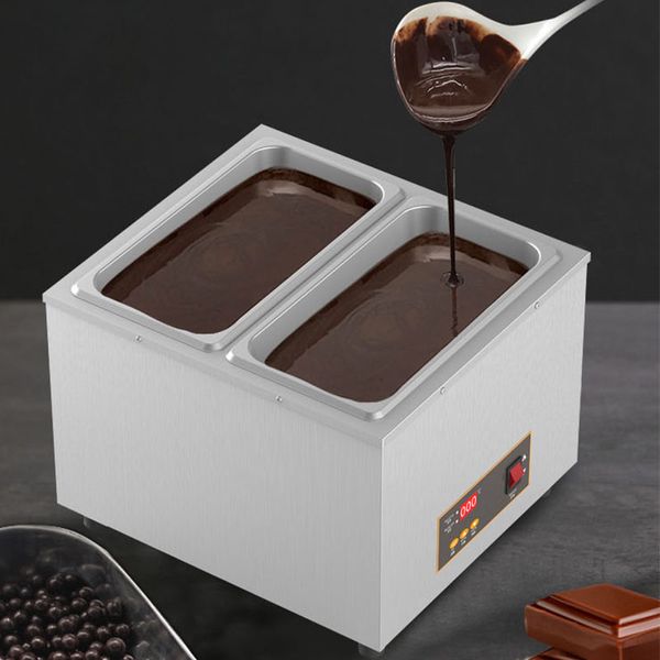 10V 220V Acier Inoxydable Chocolat Réchauffeur Fondeur Commercial Chocolat Fondant Machine Double Pot Fromage Trempe machine