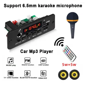 Amplificador de 10w, placa decodificadora de MP3, Bluetooth inalámbrico, 5V, reproductor de Audio para coche, AUX, USB, TF, módulo de Radio FM, compatible con micrófono de Karaoke