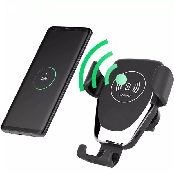 10W Cargador inalámbrico de montaje en coche para iPhone 11 Pro XS MAX XR X 8 Xiaomi Celulares Qi Quick Qi Fast Carging Cars Titular de Teléfono Soporte Samsung S10 S9