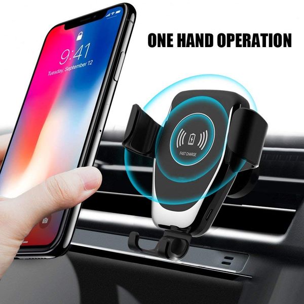 10W chargeur de voiture sans fil Qi Charge rapide voitures support de téléphone d'évent pour iPhone Samsung tous les appareils avec boîte de vente au détail