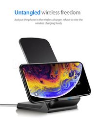 10W Snelle QI Draadloze Oplader Voor iPhone 11 Pro 8 X XR XS Max 10W USB Quick draadloze Opladen stand Voor Samsung Note xiaomi Q740