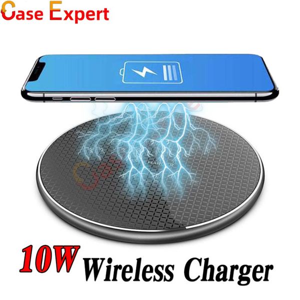 Cargador inalámbrico rápido de 10 W para iPhone 13 Pro Max XR XS Samsung S22 Plus Note 20 Ultra Qi Habilitar paquete minorista