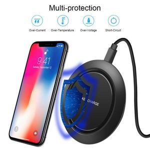 10W Qi rapide Chargeur sans fil pour iPhone 11 pro max Q18 éclairage LED Recharge rapide Pad Avec Micro Câble USB pour Samsung note10