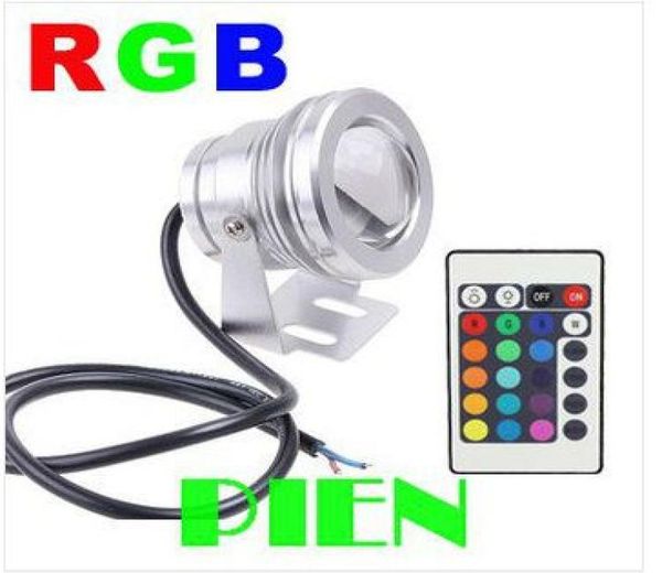 10W RVB Fond Flood Underwater LED Lampe d'aquarium LED Piscine étanche IP65 DC 12V CONVEX LENS 1PCSLOT1104900