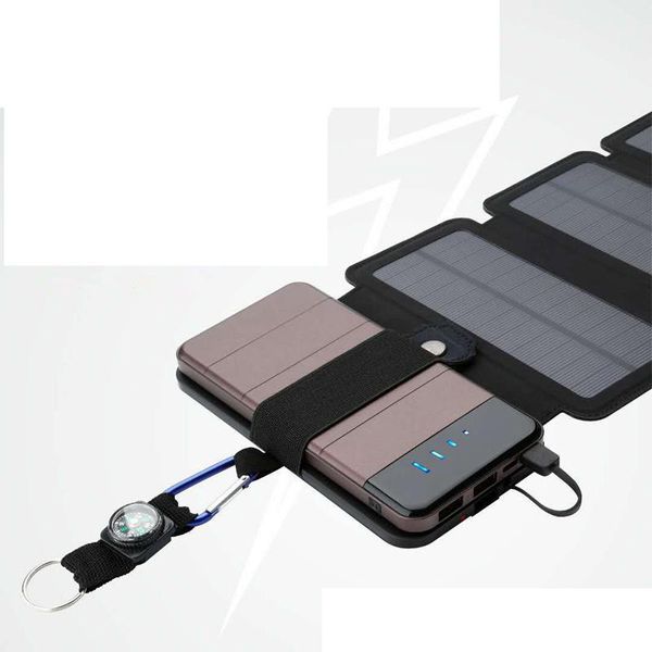 Cargador solar sunpower de 10W, batería de carga directa, paneles solares plegados, Banco de energía, funda de cargador solar extraíble para productos electrónicos