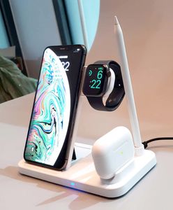 10W Type-C Support de chargeur rapide Chargeur sans fil 4 en 1 pour Apple iPhone Samsung Huawei Montre pour écouteurs de téléphone portable