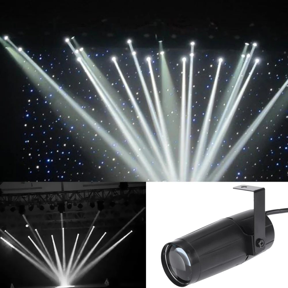 10W Vit Spotlight LED Pinspot Light Super Bright Lamp Mirror Balls DJ Disco Effect Stage Lighting for KTV Bar Party Light