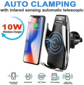 10 W Draadloze Autolader Automatische Klemmen Snel Opladen Telefoon Houder Mount voor iPhone XR 12 Huawei