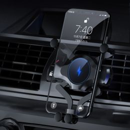 Chargeur sans fil 10W iPhone 12 11 PRO Max xs xr x montage de la gravité de voiture pour Samsung S21 Remarque 20 Support de téléphone Ultra Charge