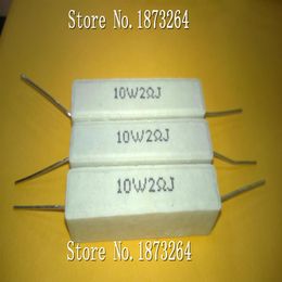 10W2RJ résistances de ciment en céramique résistance de ciment 10W2 plomb 10 watts 2 ohms résistance de charge 5PCS LOT297e