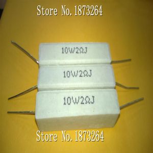 10W2RJ keramische cement weerstanden cement weerstand 10W2 lood 10 watt 2 ohm belastingsweerstand 5PCS LOT297e