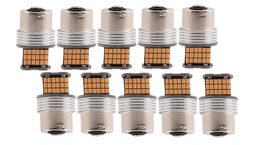 10X 1156 BA15S 45SMD 4014 LED CANBUS SIN ERROR bombilla trasera de coche luz de freno lámpara de marcha atrás de respaldo para automóvil BLANCO 1157BAY15D T20 T257052501