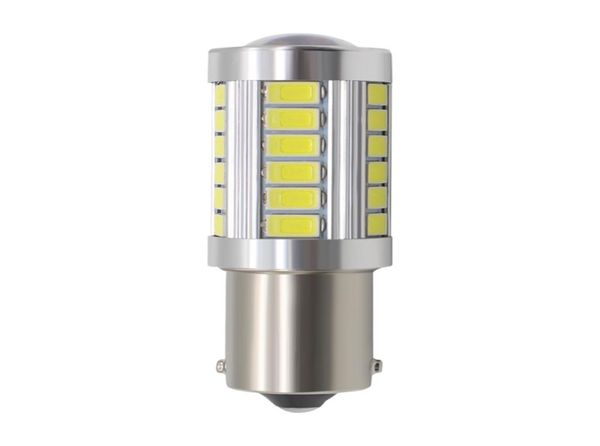 10x 1156 Lámpara de señal de giro del LED de automóvil 1156 P21W BA15S Cail Bulbo Luces de freno Auto Lámpara de reverso de la luz del día DC12V White2032329