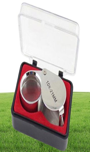 10x 21 mm mini bijoutier Loupe Loupe de loupe de loupe Microscope de loupe pour bijoutier Diamonds Handrage Portable Fresnel Lens9861978
