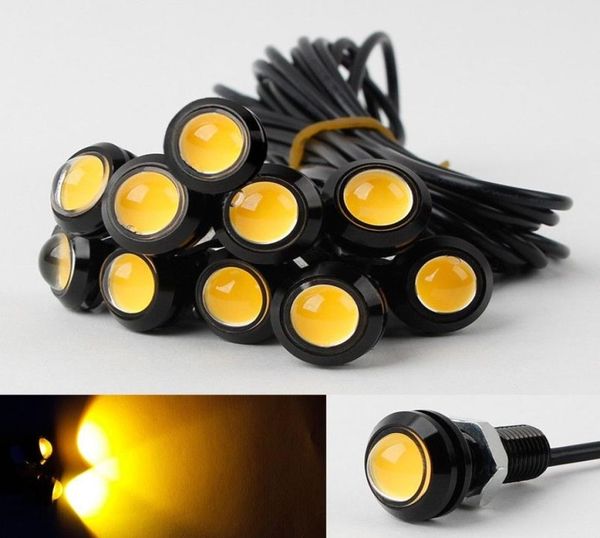 10x 9W 12V 24V 18MM LED Eagle Eye Light Coche Niebla DRL Señal de estacionamiento inverso diurno Amarillo Amber9939535