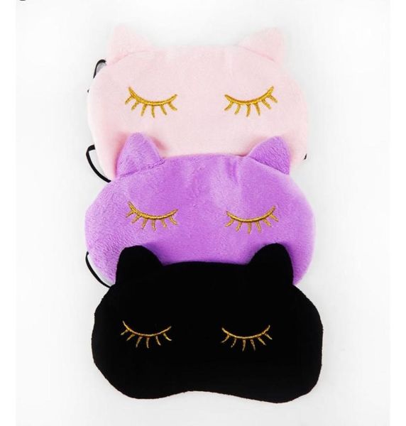 10x Cucommax lindo gato antifaz para dormir siesta dibujos animados sombra de ojos máscara para dormir máscara negra vendaje en los ojos para dormir 3419494