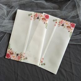 10x groene bordeauxrode roze bloem vellum bruiloft uitnodigingen transparante kaart voor bruids douche verjaardagsfeestje quinceanera uitnodigingen