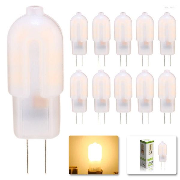 10x LED G4 lampe ampoule COB SMD AC/DC 12V 2W blanc chaud éclairage lumières remplacer halogène pour projecteur lustre