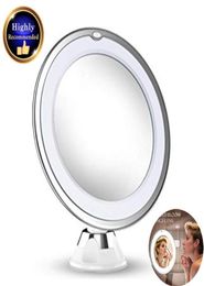Miroir de vanité de maquillage 10x en grossissement avec des lumières LED GAGNIFICATION COSMÉTIQUE PORTABLE ÉCLAIRAGE POUR LA DOUCHE DE SALLE DE SALLE DE TABLET BEA9240409