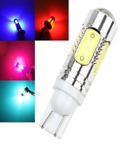 10x roze ijsblauw rood Amber Geel Wit High Power 5 COB T10 W5W 75W LED Projector Backup Reverse Led Lights Bulb Lamp5580531