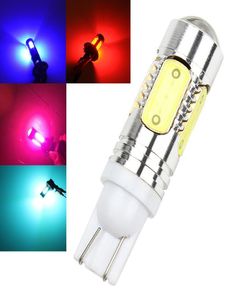 10x Pink Ice Blue Red Amber Geel Wit High Power 5 COB T10 W5W 75W LED Projector Backup Reverse Led Lights Bulb Lamp2518865