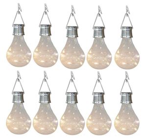 Ampoules solaires 10x balbules extérieurs jardin imperméable camping suspendu lampe à lampe à lad lampe à lampe de pendaison de lampe de suspension pour la maison de Noël H6447621