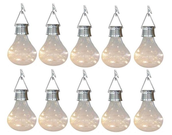 Ampoules solaires 10x balbules extérieurs jardin imperméable camping suspendu lampe à lampe à LED globe suspendue pour la maison à la maison Noël H9359246