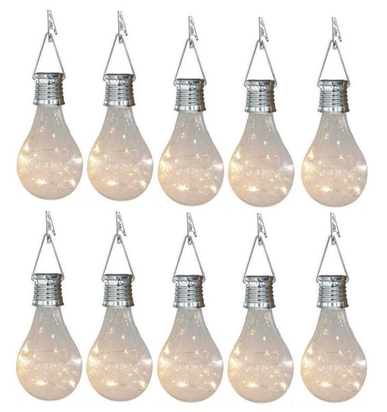 Ampoules solaires 10x balbules extérieurs jardin imperméable camping suspendu lampe à lampe à lad lampe à lampe suspendue pour la maison à la maison Noël H6392724
